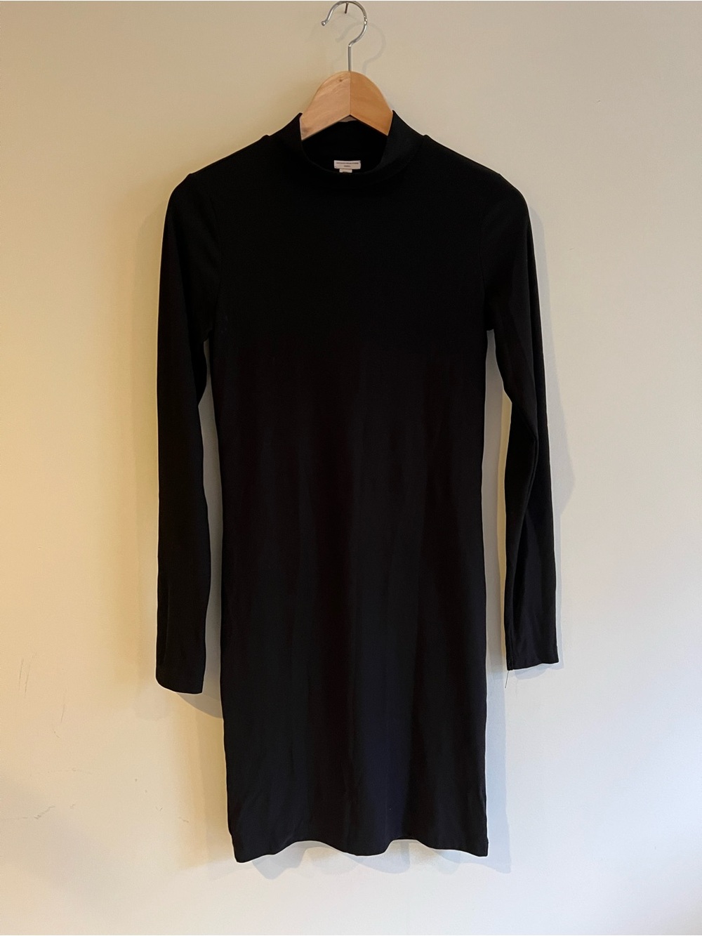 Black Mock Neck Long Sleeve Bodycon Dress